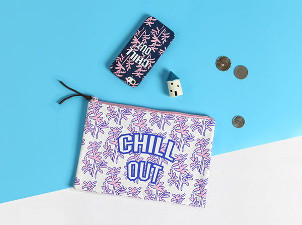 Chill Out Graphic Pattern Pouch