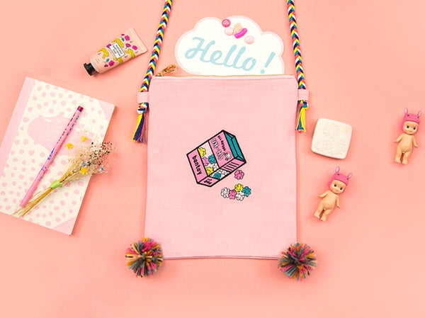 Convenience Store [Popcorn] Embroidered Sling Bag By Bentoy