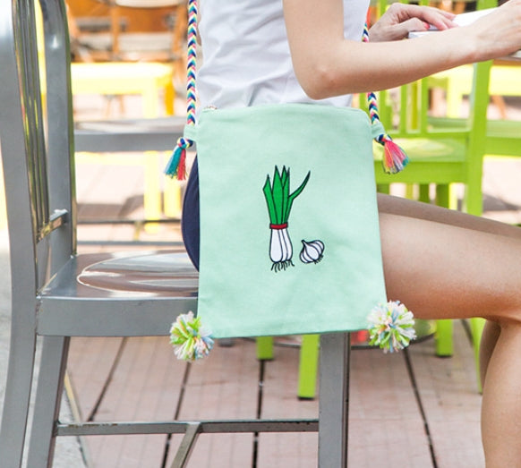Convenience Store [Scallions] Embroidered Sling Bag By Bentoy