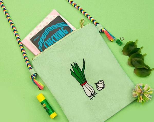 Convenience Store [Scallions] Embroidered Sling Bag By Bentoy