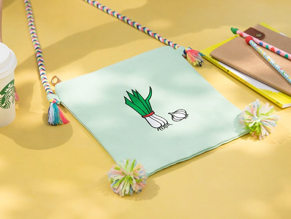 Convenience Store [Scallions] Embroidered Sling Bag By Bentoy