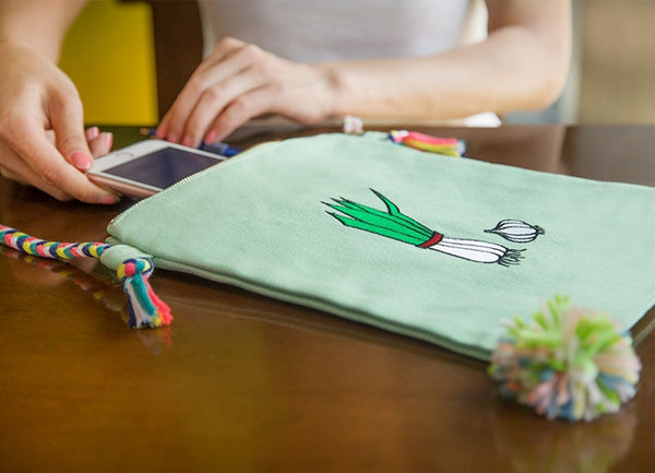 Convenience Store [Scallions] Embroidered Sling Bag By Bentoy