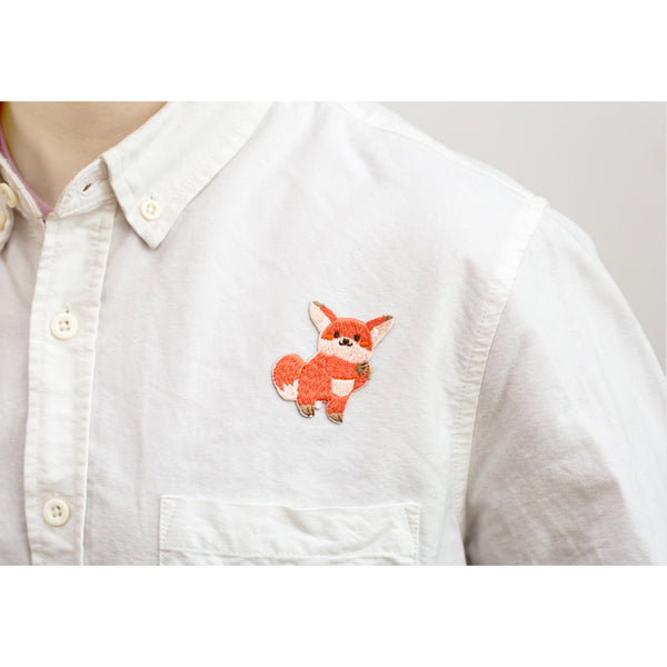 Courtyard Animal [ Fox ] Embroidered Sticker & Iron-On Patch