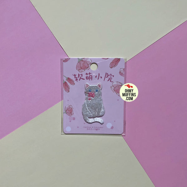 Courtyard Animal Cat Embroidered Sticker Patch
