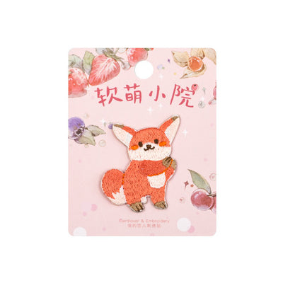Courtyard Animal Fox Embroidered Sticker Patch