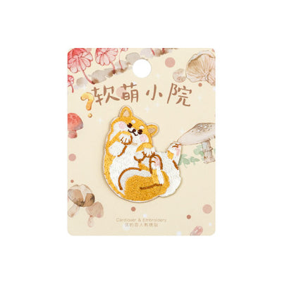 Courtyard Animal Shiba Embroidered Sticker Patch