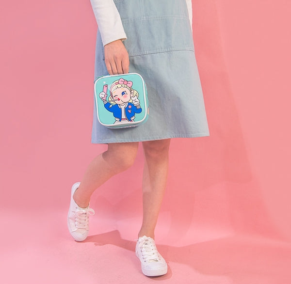 Girl Curly Square Travel Pouch By Bentoy