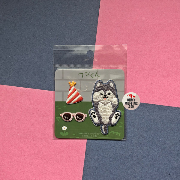 Cute Dog [Husky] Embroidered Sticker & Iron-On Patch