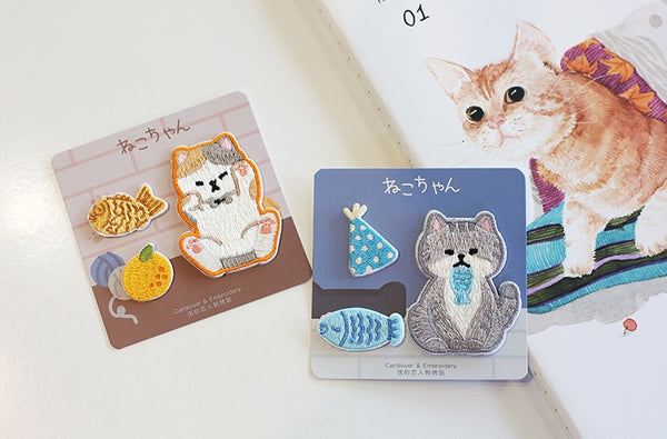 Cute Cat Embroidered Sticker Iron-On Patch
