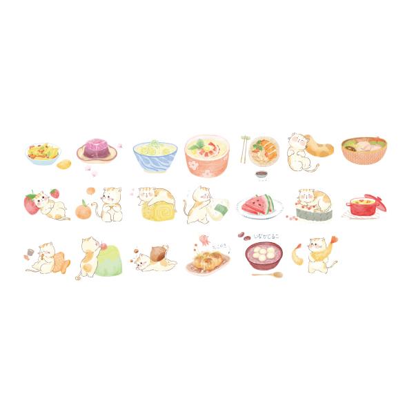 Cute Food Cat Shop Stickers Pack