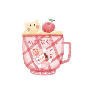 Cute Food Strawberry Ice Stickers Pack