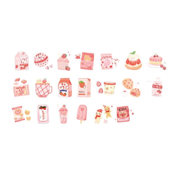 Cute Food Strawberry Ice Stickers Pack