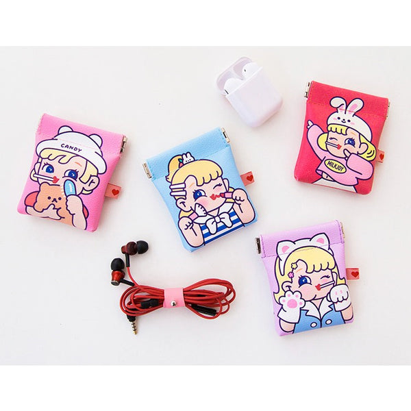 Cutie Girl [Blue] Earphone Case By Milkjoy