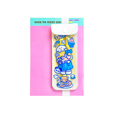 Cutie Girl [Yellow] Notebook Pencil Case With Elastic Strap By Milkjoy