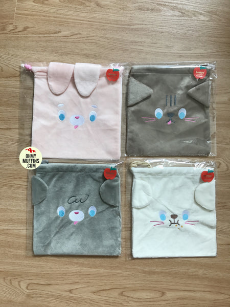 Cutie [Pink Rabbit] Drawstring Pouch By Bentoy
