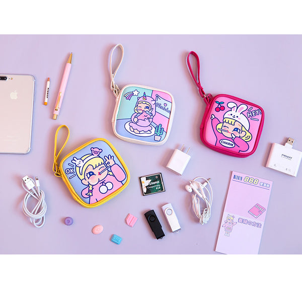 Cutie Girl [OK Girl] Cable Holder Pouch By Milkjoy