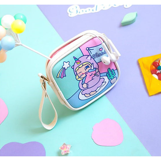 Cutie Girl [Unicorn Girl] Cable Holder Pouch By Milkjoy