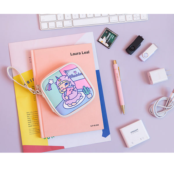 Cutie Girl [Unicorn Girl] Cable Holder Pouch By Milkjoy