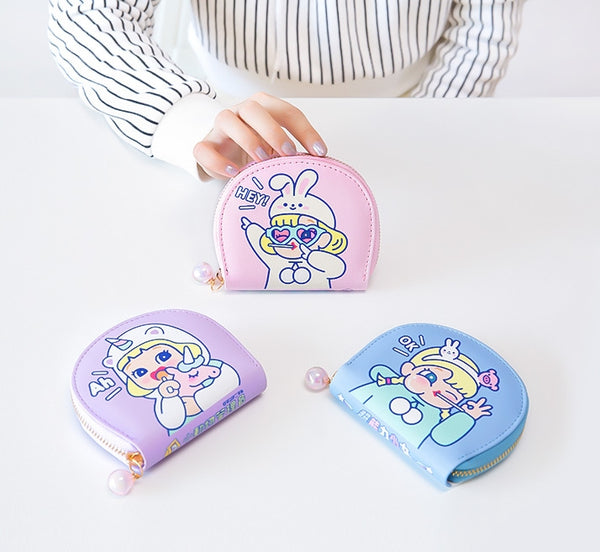 Cutie Girl [Hey Rabbit] Card Holder Pouch By Milkjoy