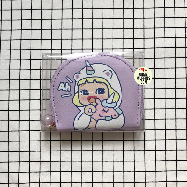 Cutie Girl Ah Unicorn Card Holder Pouch By Milkjoy