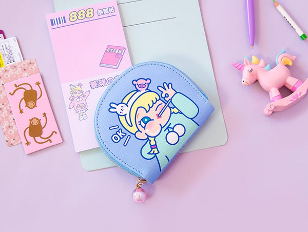 Cutie Girl [OK Girl] Card Holder Pouch By Milkjoy [Defective Piece]