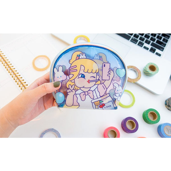 Cutie Girl Selfie Girl Jelly Pouch By Milkjoy