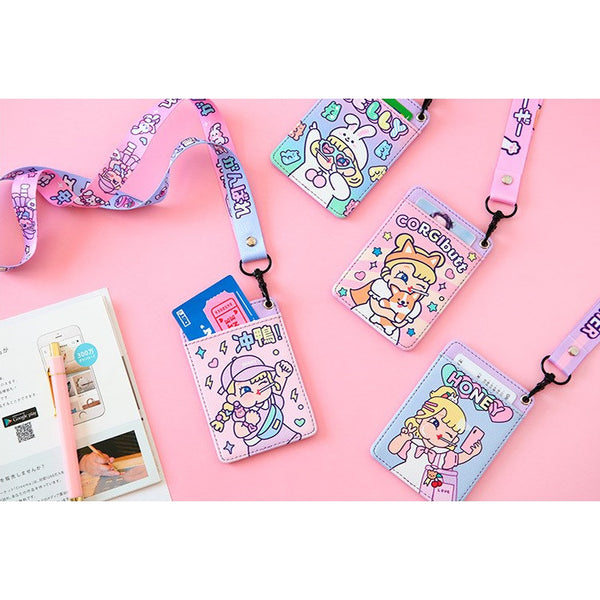 Cutie Girl [Honey] Lanyard Card Holder By Milkjoy