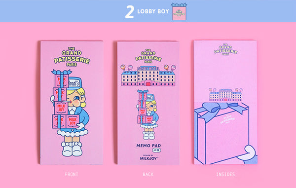 Cutie Girl Hotel Lobby Boy Pink Notepad Memo Pad By Milkjoy