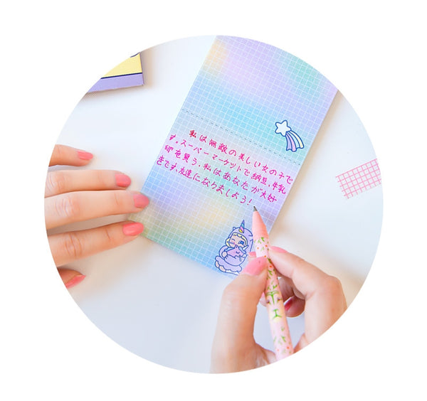 Cutie Girl Unicorn Notepad By Milkjoy