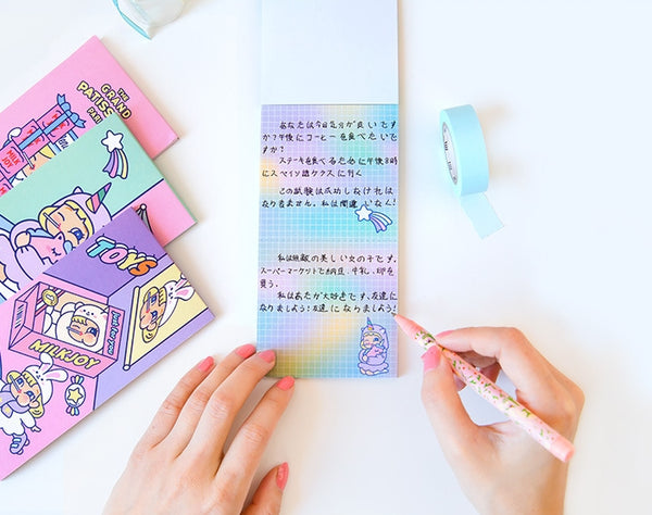 Cutie Girl Unicorn Notepad By Milkjoy