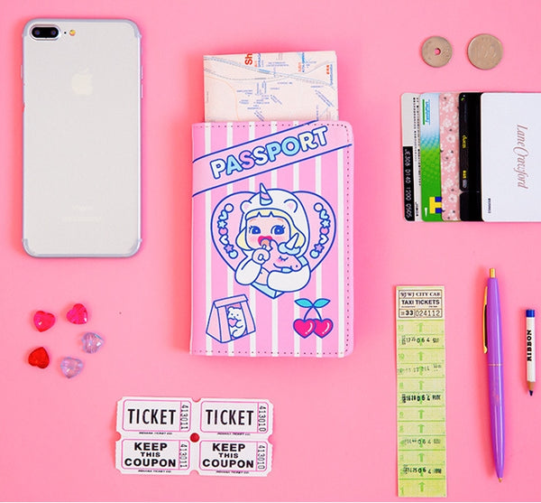 Cutie Girl Unicorn Passport Cover By Milkjoy