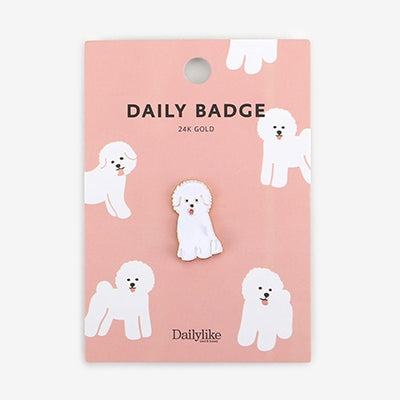 Daily Badge Bichon Frise Pin By Dailylike