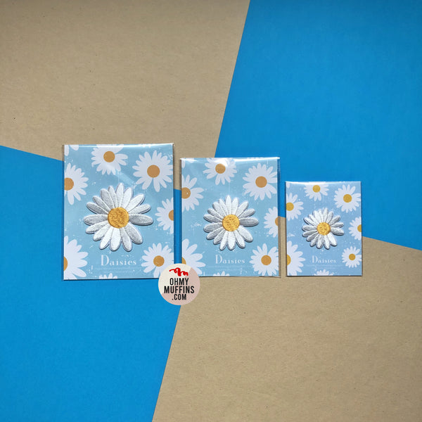 Daisies Embroidered Sticker & Iron-On Patch