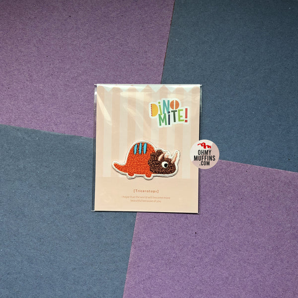 Dinomite [Triceratops] Embroidered Sticker & Iron-On Patch