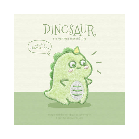 Dinosaur [ A ] Plush Embroidered Sticker & Iron-On Patch