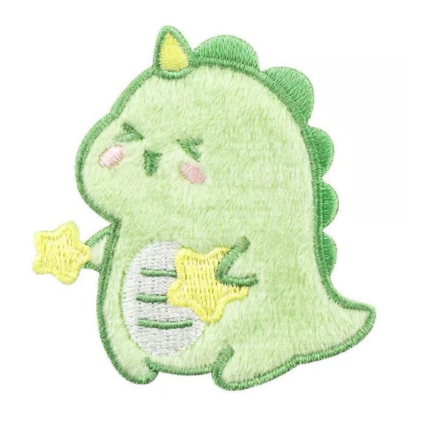 Dinosaur [ B ] Plush Embroidered Sticker & Iron-On Patch