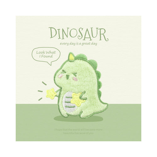 Dinosaur [ B ] Plush Embroidered Sticker & Iron-On Patch