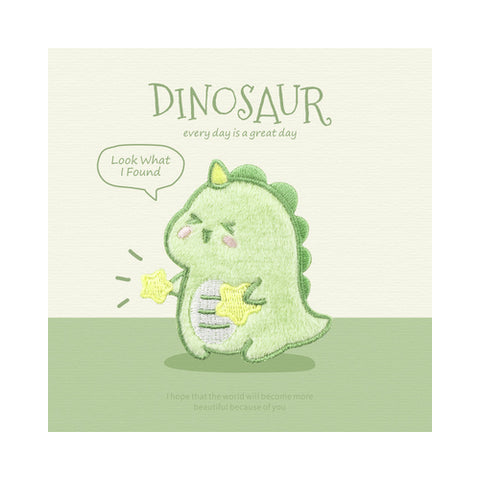 Dinosaur [ B ] Plush Embroidered Sticker & Iron-On Patch