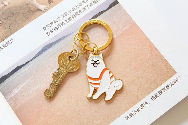 Cute Dog Samoyed Key Chain By U-Pick