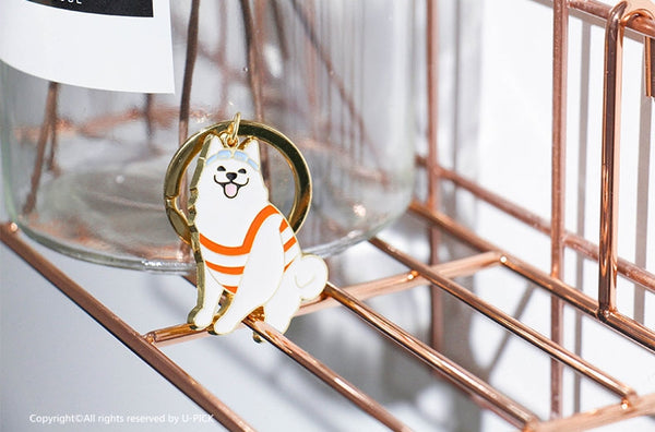 Cute Dog Samoyed Key Chain By U-Pick