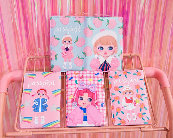 Dolly Girl [Blue Peach] Passport Cover By Milkjoy