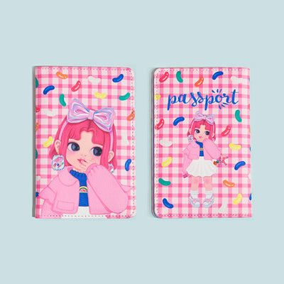 Dolly Girl Pink Candy Passport Cover By Milkjoy