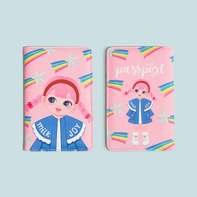 Dolly Girl Pink Rainbow Passport Cover By Milkjoy