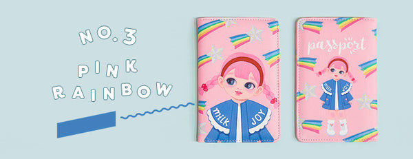 Dolly Girl [Pink Rainbow] Passport Cover Holder By Milkjoy