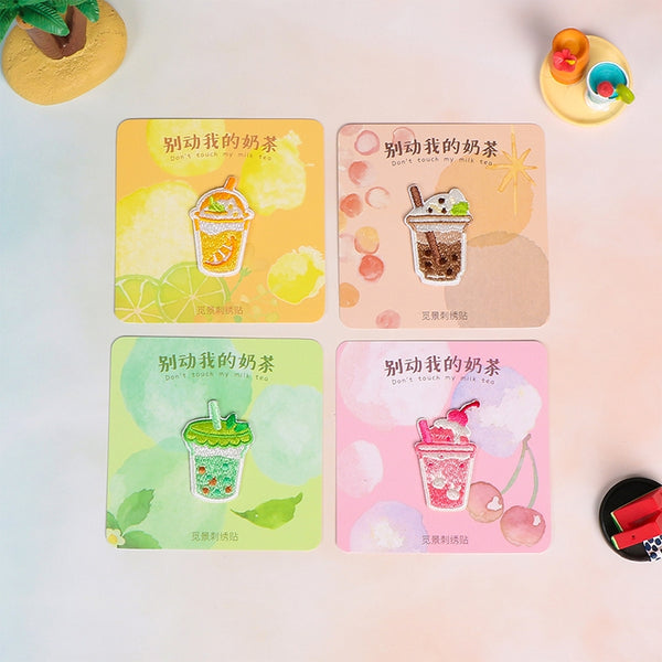 Don't Touch My Milk Tea [Matcha] Embroidered Sticker & Iron-On Patch
