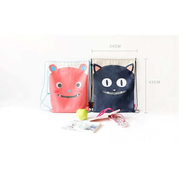 Drawstring [Red Bear] Backpack By U-Pick