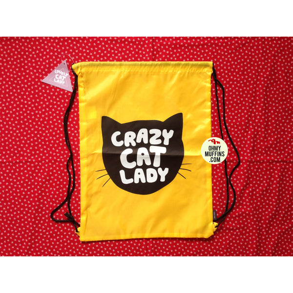 Drawstring [Crazy Cat Lady] Backpack By U-Pick