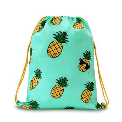 Drawstring [Pineapple] Backpack By U-Pick