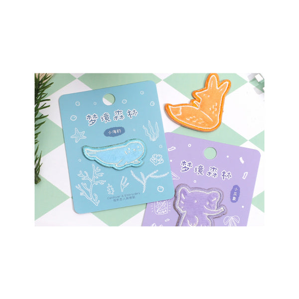 Dream Forest [ Baby Seal ] Embroidered Sticker & Iron-On Patch