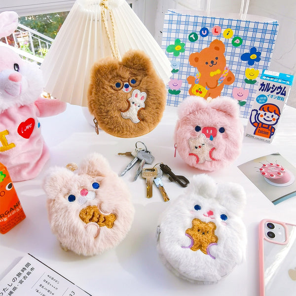 Dudu [Pink Pig] Coin & Key Pouch By Milkjoy